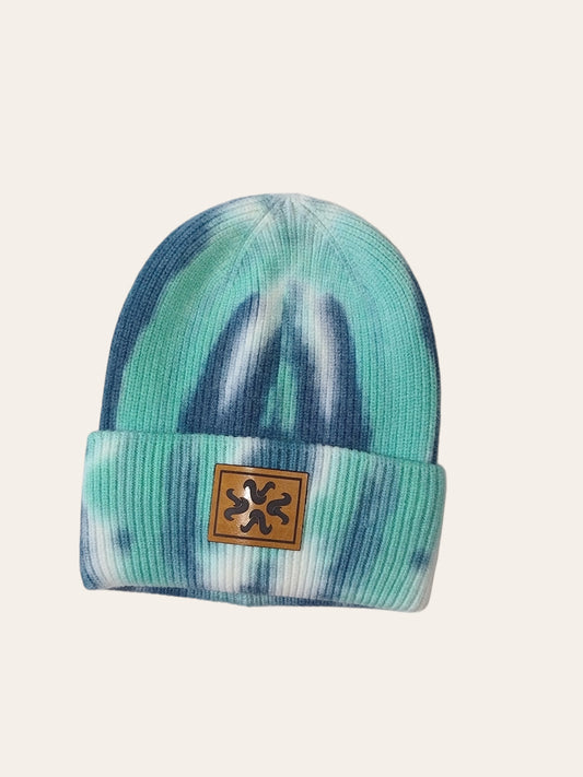 Aqua Tie-Dye Cashmere Skully