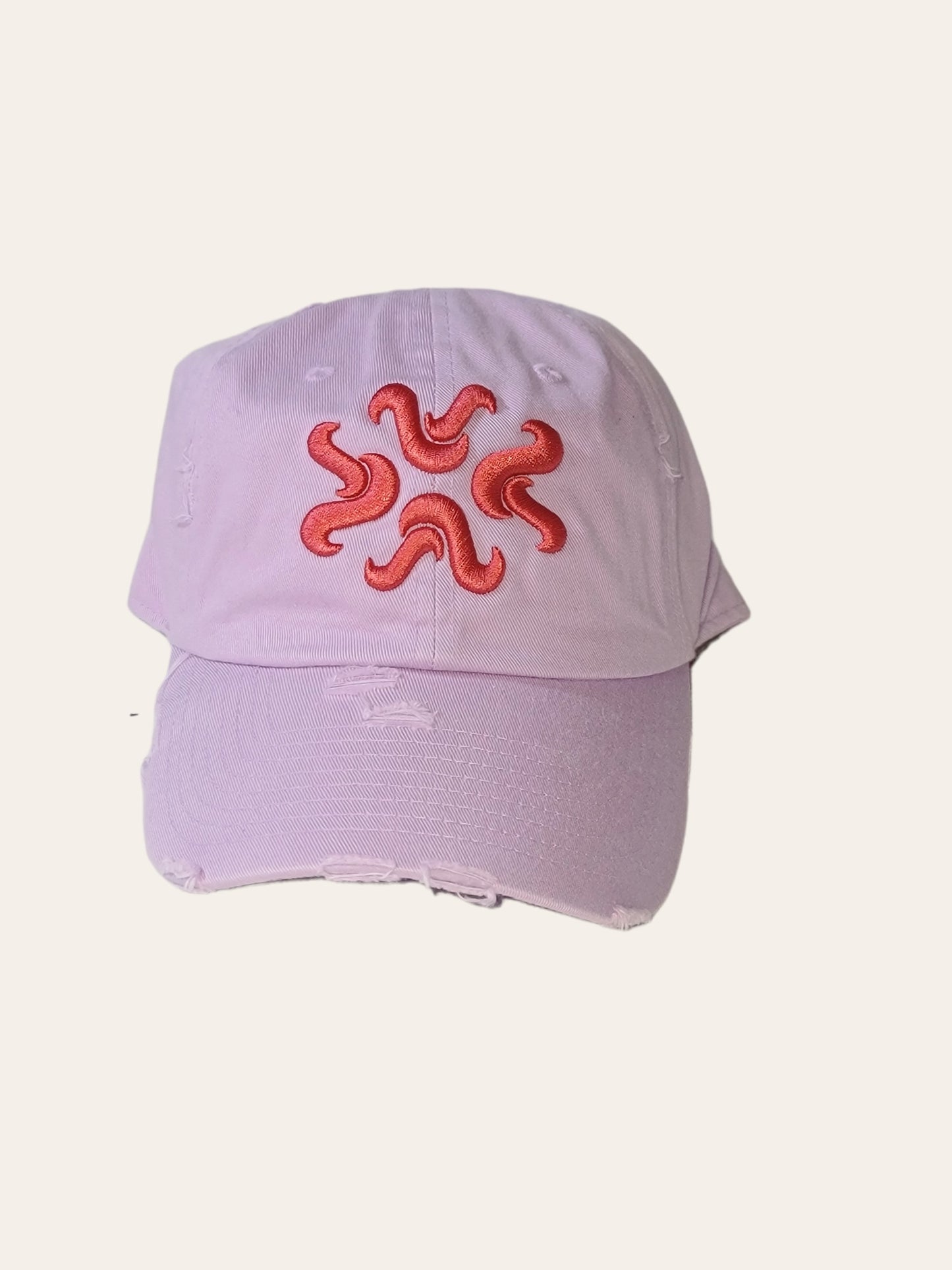 Fuchsia Distressed Dad Cap