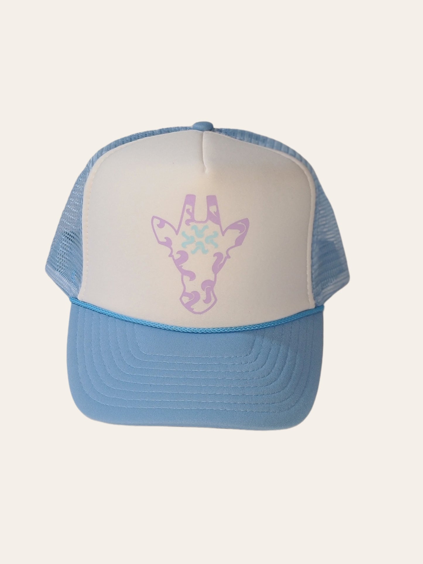 Sky Blue Giraffe Glow Trucker Hat